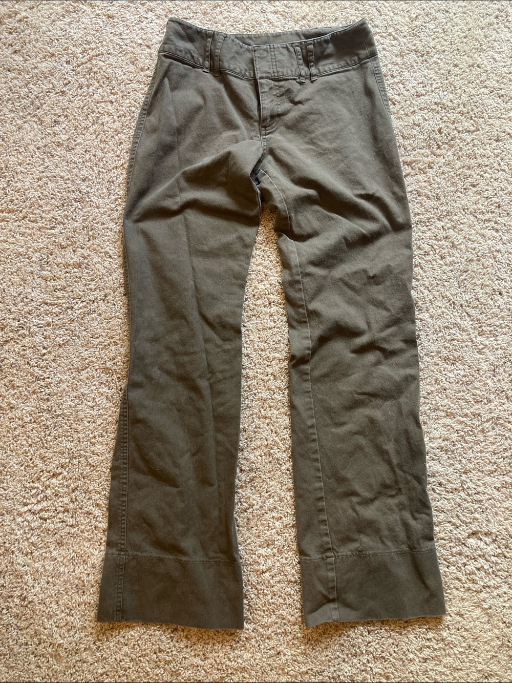 GAP Olive Green Women's Straight-Leg Trousers
